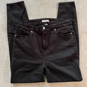 Good American High Rise Black Skinny Jean Size 16